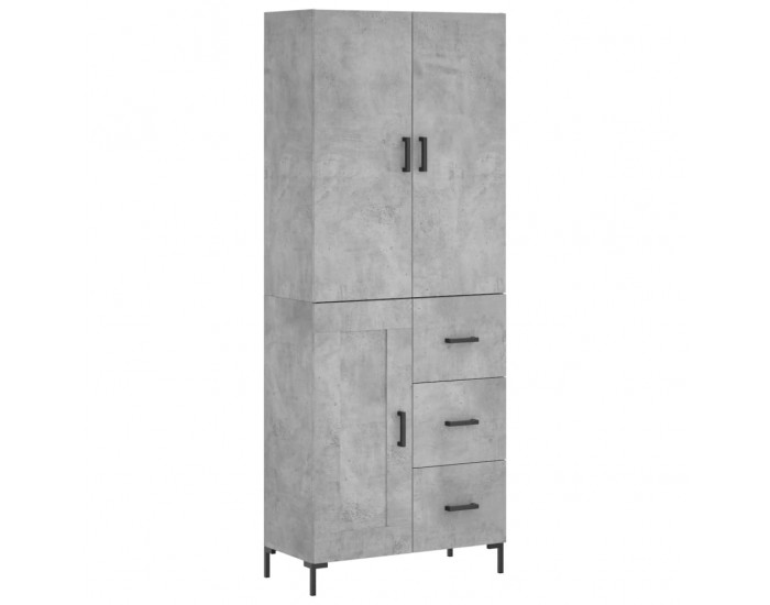 Sonata H Висок шкаф, бетонно сив, 69,5x34x180 см, инженерно дърво