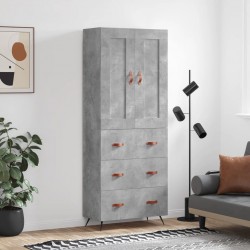 Sonata H Висок шкаф, бетонно сив, 69,5x34x180 см, инженерно дърво - Corpuri, vitrine, biblioteci modulare