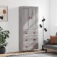 Sonata H Висок шкаф, сив сонома, 69,5x34x180 см, инженерно дърво