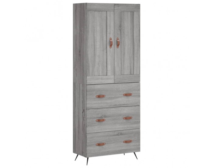 Sonata H Висок шкаф, сив сонома, 69,5x34x180 см, инженерно дърво