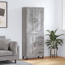 Sonata H Висок шкаф, сив сонома, 69,5x34x180 см, инженерно дърво - Corpuri, vitrine, biblioteci modulare