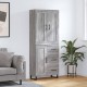 Sonata H Висок шкаф, сив сонома, 69,5x34x180 см, инженерно дърво