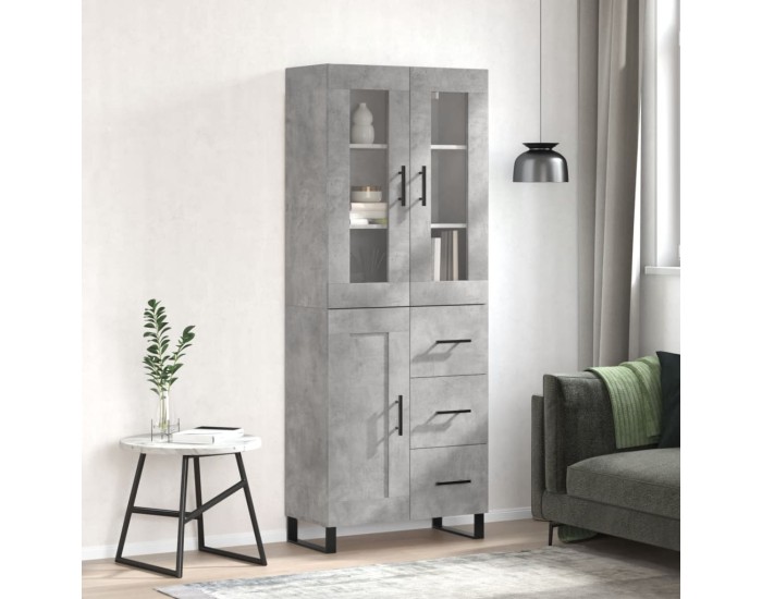 Sonata Dulap înalt, gri beton, 69,5x34x180, lemn compozit