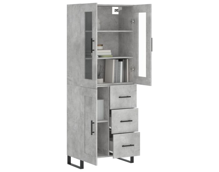 Sonata Dulap înalt, gri beton, 69,5x34x180, lemn compozit