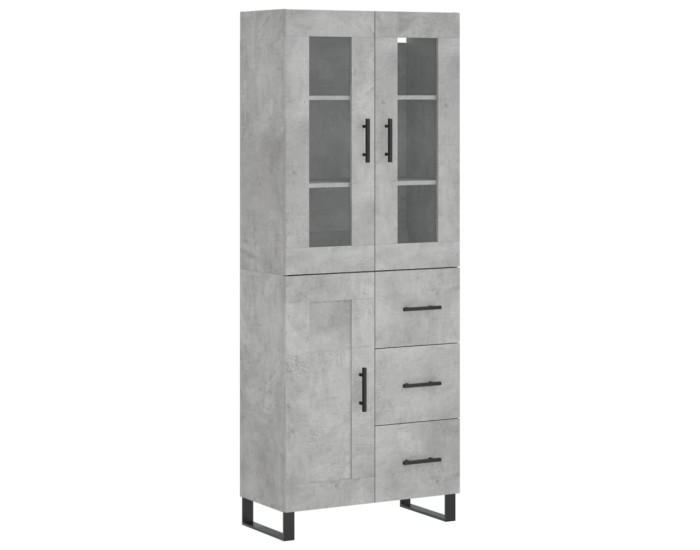 Sonata Dulap înalt, gri beton, 69,5x34x180, lemn compozit