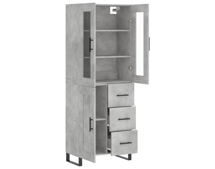 Sonata Dulap înalt, gri beton, 69,5x34x180, lemn compozit