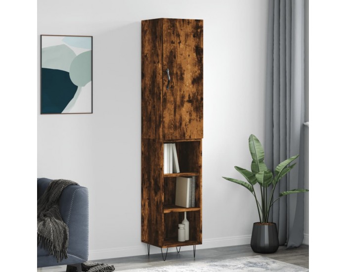 Sonata H Висок шкаф, опушен дъб, 34,5x34x180 см, инженерно дърво