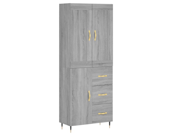 Sonata Dulap înalt, gri sonoma, 69,5x34x180 cm, lemn compozit