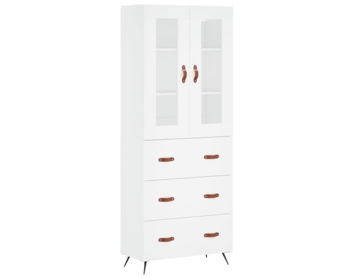 Sonata Dulap înalt, alb, 69,5x34x180 cm, lemn compozit