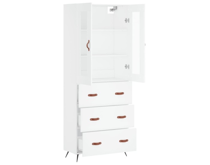 Sonata Dulap înalt, alb, 69,5x34x180 cm, lemn compozit