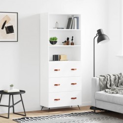 Sonata H Висок шкаф, бял, 69,5x34x180 см, инженерно дърво - Living