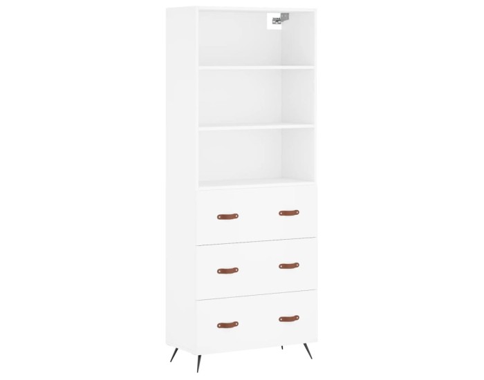 Sonata Dulap înalt, alb, 69,5x34x180 cm, lemn compozit