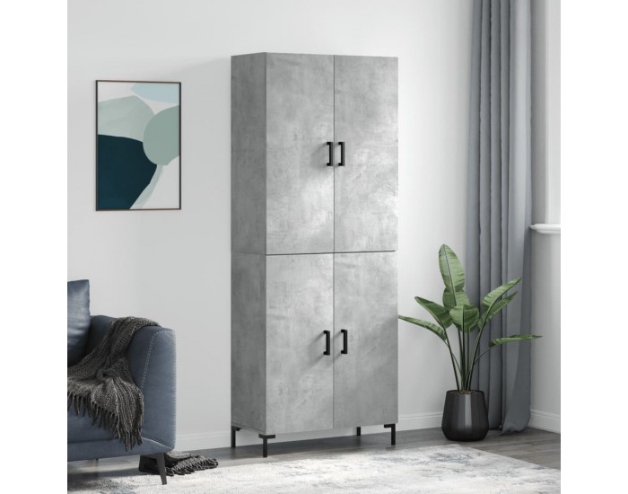 Sonata H Висок шкаф, бетонно сив, 69,5x34x180 см, инженерно дърво
