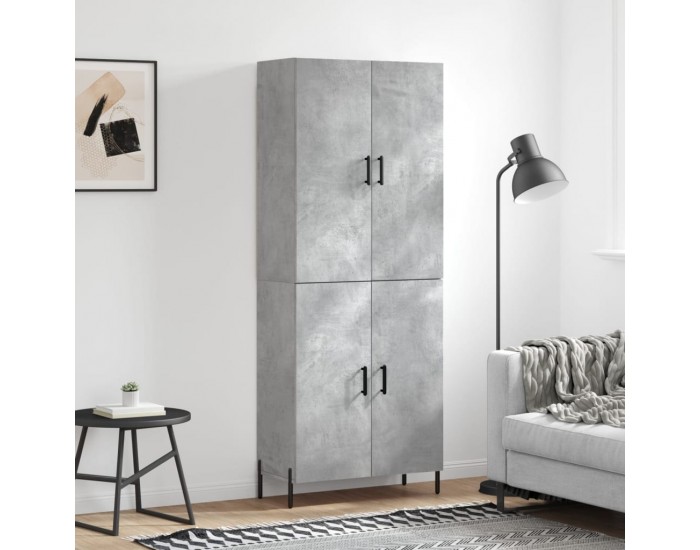 Sonata H Висок шкаф, бетонно сив, 69,5x34x180 см, инженерно дърво