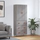 Sonata H Висок шкаф, сив сонома, 69,5x34x180 см, инженерно дърво