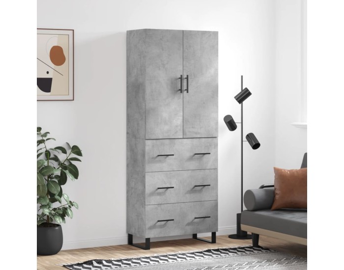 Sonata Dulap înalt, gri beton, 69,5x34x180, lemn compozit