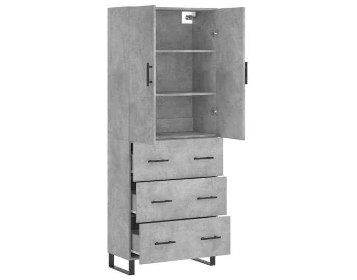 Sonata Dulap înalt, gri beton, 69,5x34x180, lemn compozit