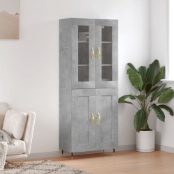 Sonata H Висок шкаф, бетонно сив, 69,5x34x180 см, инженерно дърво - Corpuri, vitrine, biblioteci modulare