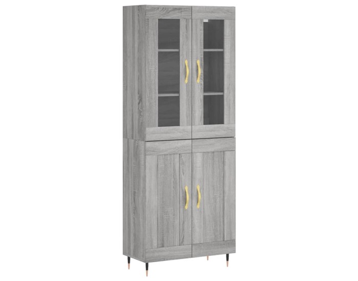Sonata Dulap înalt, gri sonoma, 69,5x34x180 cm, lemn compozit