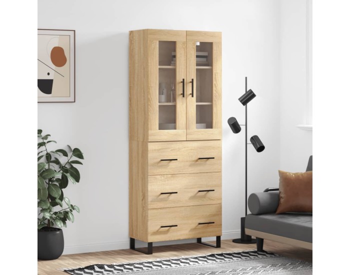 Sonata Dulap înalt, stejar sonoma, 69,5x34x180 cm, lemn compozit