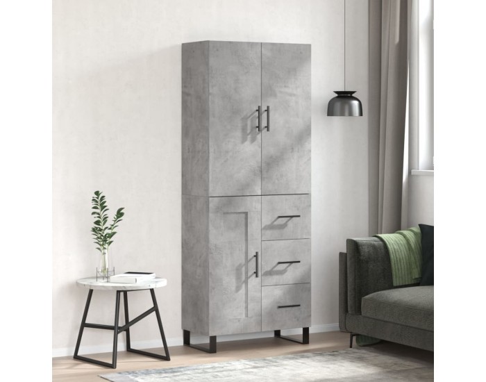 Sonata H Висок шкаф, бетонно сив, 69,5x34x180 см, инженерно дърво