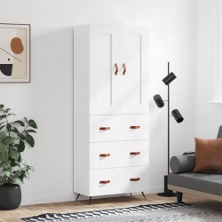 Sonata H Висок шкаф, бял, 69,5x34x180 см, инженерно дърво - Living