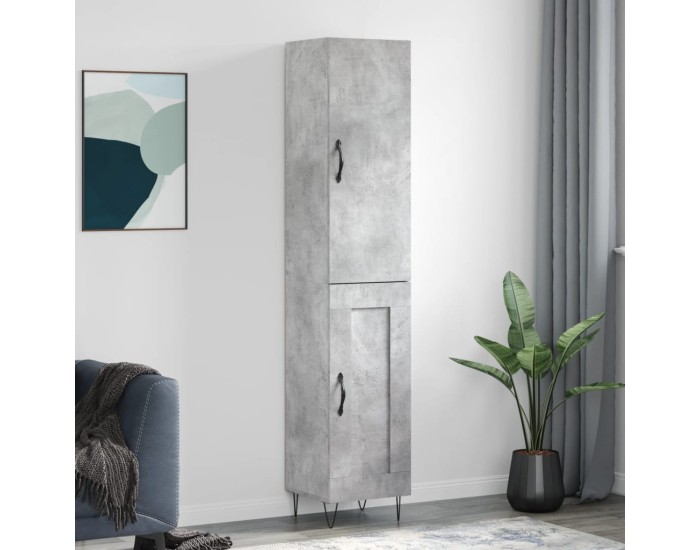 Sonata Dulap înalt, gri beton, 34,5x34x180 cm, lemn prelucrat