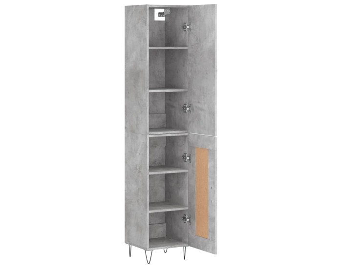 Sonata Dulap înalt, gri beton, 34,5x34x180 cm, lemn prelucrat