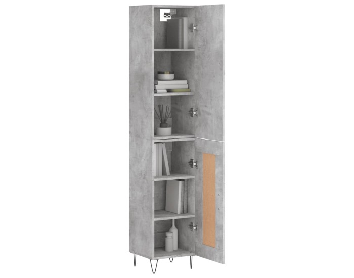 Sonata Dulap înalt, gri beton, 34,5x34x180 cm, lemn prelucrat