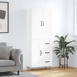 Sonata H Висок шкаф, бял, 69,5x34x180 см, инженерно дърво - Living