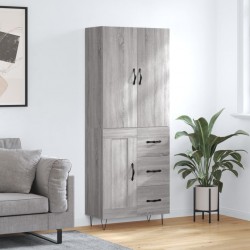 Sonata Dulap înalt, gri sonoma, 69,5x34x180 cm, lemn compozit