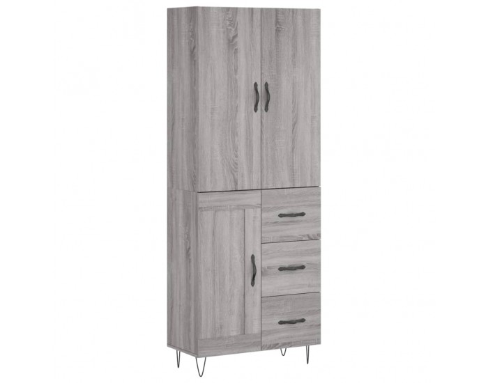 Sonata Dulap înalt, gri sonoma, 69,5x34x180 cm, lemn compozit