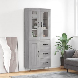 Sonata H Висок шкаф, сив сонома, 69,5x34x180 см, инженерно дърво - Living