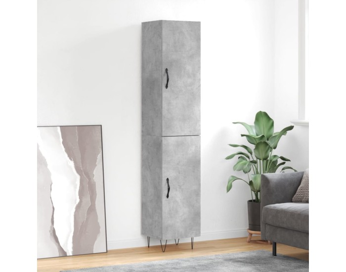 Sonata Dulap înalt, gri beton, 34,5x34x180 cm, lemn prelucrat