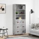 Sonata H Висок шкаф, бетонно сив, 69,5x34x180 см, инженерно дърво