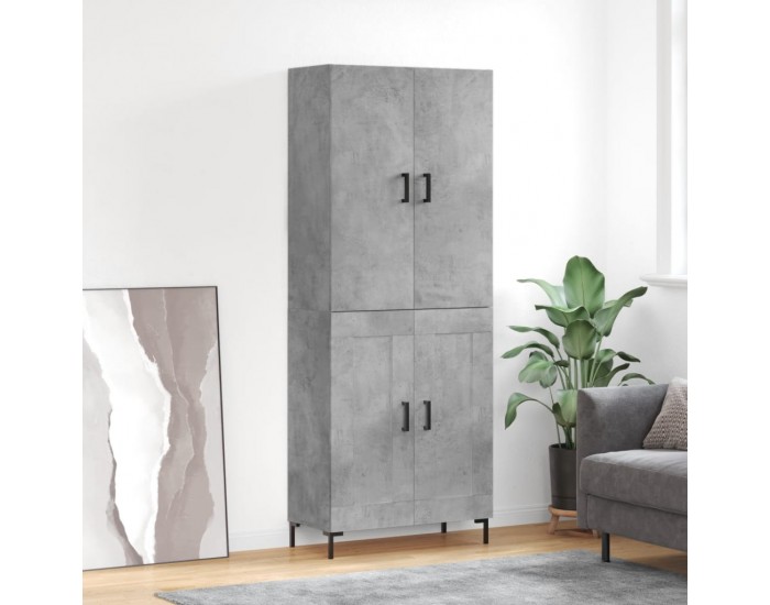 Sonata H Висок шкаф, бетонно сив, 69,5x34x180 см, инженерно дърво
