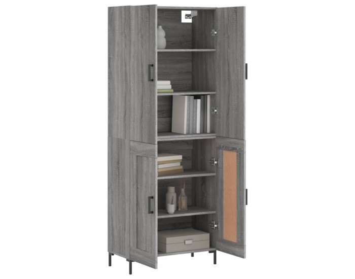 Sonata Dulap înalt, gri sonoma, 69,5x34x180 cm, lemn compozit