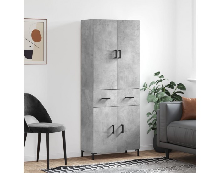 Sonata H Висок шкаф, бетонно сив, 69,5x34x180 см, инженерно дърво