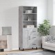 Sonata H Висок шкаф, бетонно сив, 69,5x34x180 см, инженерно дърво