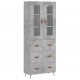Sonata H Висок шкаф, бетонно сив, 69,5x34x180 см, инженерно дърво