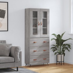 Sonata H Висок шкаф, сив сонома, 69,5x34x180 см, инженерно дърво - Corpuri, vitrine, biblioteci modulare