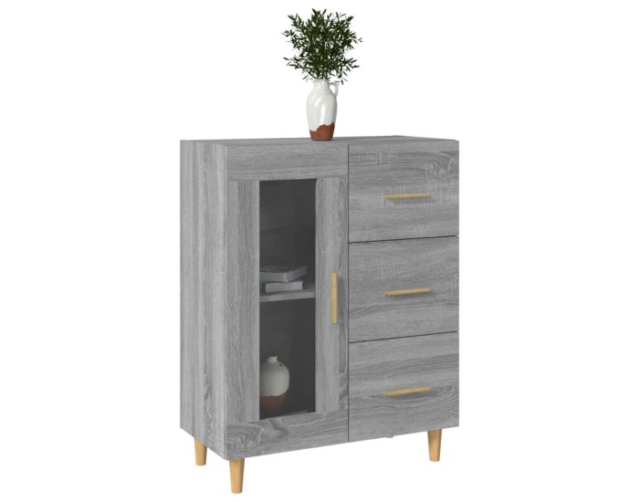Sonata Dulap, gri sonoma, 69,5x34x90 cm, lemn compozit