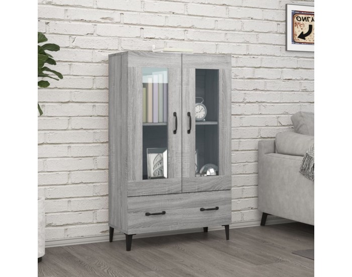 Sonata H Висок шкаф, сив сонома, 70x31x115 см, инженерно дърво