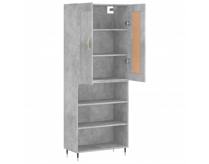 Sonata H Висок шкаф, бетонно сив, 69,5x34x180 см, инженерно дърво