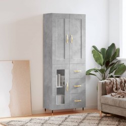 Sonata H Висок шкаф, бетонно сив, 69,5x34x180 см, инженерно дърво - Corpuri, vitrine, biblioteci modulare