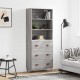 Sonata H Висок шкаф, сив сонома, 69,5x34x180 см, инженерно дърво