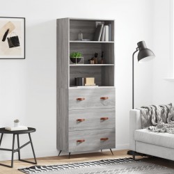Sonata H Висок шкаф, сив сонома, 69,5x34x180 см, инженерно дърво - Corpuri, vitrine, biblioteci modulare