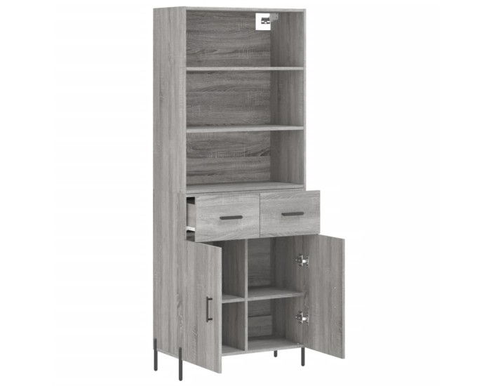 Sonata Dulap înalt, gri sonoma, 69,5x34x180 cm, lemn compozit