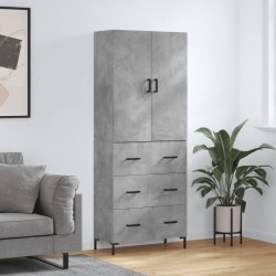 Sonata H Висок шкаф, бетонно сив, 69,5x34x180 см, инженерно дърво - Corpuri, vitrine, biblioteci modulare