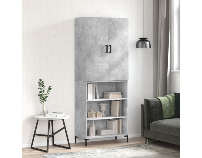 Sonata H Висок шкаф, бетонно сив, 69,5x34x180 см, инженерно дърво